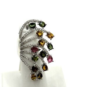 Amethyst Colorful 925 Sterling Silver  Ring Marked VJL BEAUTIFUL Size 6